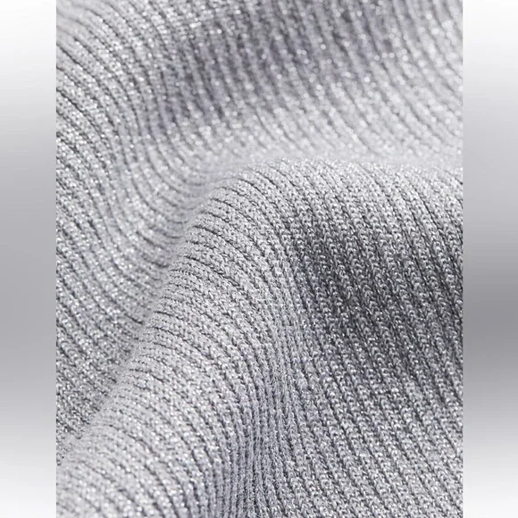 New with tag H&M Light silver Gray Rib Knit Skirt size XS - Picture 2 of 6